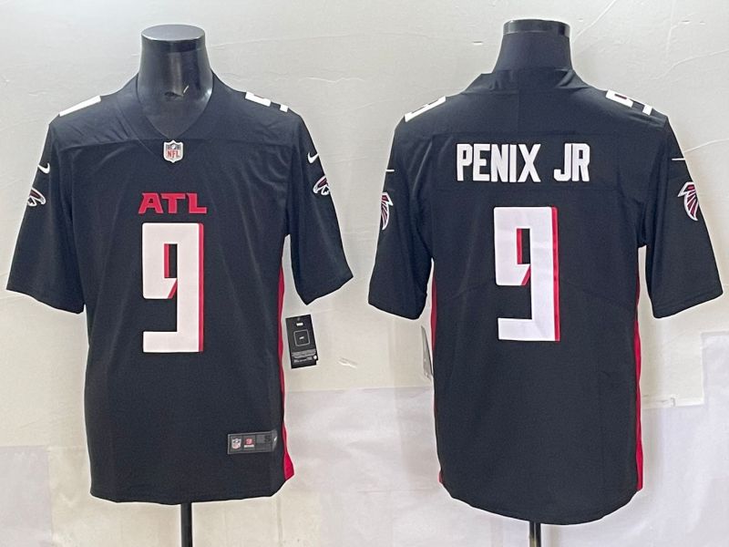 Men 2025 Atlanta Falcons #9 Penix jr Black Nike Limited NFL Jersey style 01
